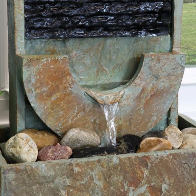 Image showing 8 th Sunnydaze Decor Half Moon Slate Tabletop Fountain - 16 in., GSI-859