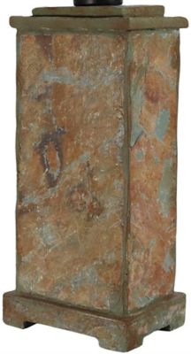 Image showing  Contemporary Natural Slate Cream Shade Weather-Resistant Outdoor Table Lamp - 2 pk.