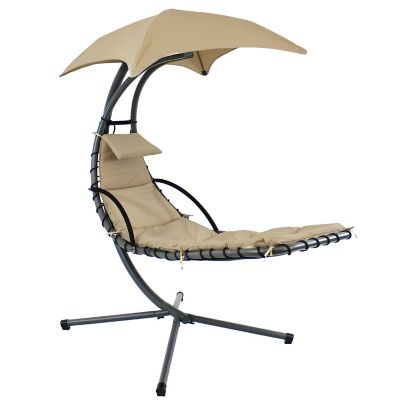 Sunnydaze Decor Floating Chaise Lounger Swing Chair with Umbrella