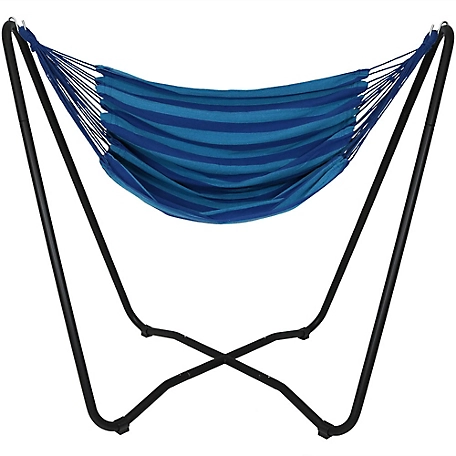 Sunnydaze Decor 2-Point Hanging Hammock Chair Swing with Stand