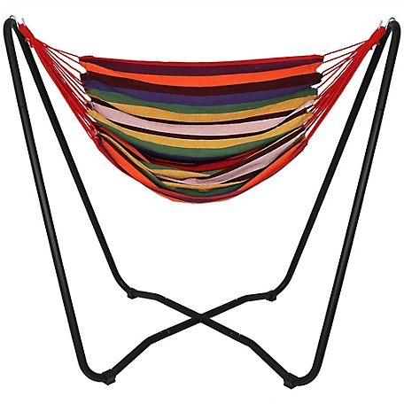 Sunnydaze Decor Hanging Hammock Chair Swing with Stand, Sunset