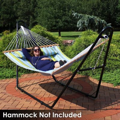 Image showing  124 in. Universal Multi-Use Heavy-Duty Steel Hammock Stand for 9 to 14 ft. Hammocks, 550 lb. Capacity, Black