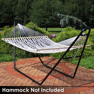 Image showing 9 th Sunnydaze Decor 124 in. Universal Multi-Use Heavy-Duty Steel Hammock Stand for 9 to 14 ft. Hammocks, 550 lb. Capacity, Black