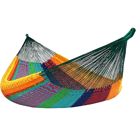 Sunnydaze Decor Hand Woven Mayan Family Hammock, Multicolor