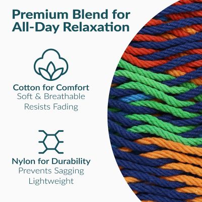 Image showing  90 in. Hand Woven Mayan Family Hammock, Multicolor