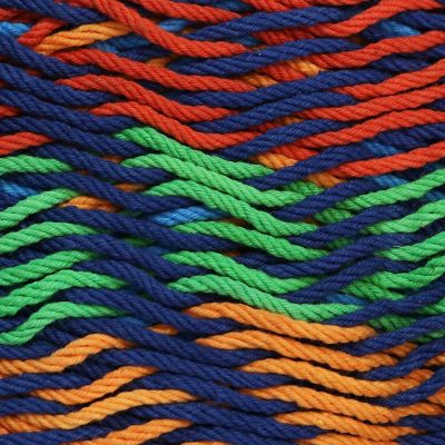 Image showing  Thick Cord Family Size Hand-Woven Mayan Hammock with Stand - 400 lb Weight Capacity/15' Stand - Blue