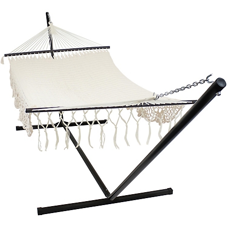 Sunnydaze Decor American Deluxe Style Mayan Hammock and Stand Combo, 400 lb. Weight Capacity