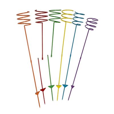 Image showing  Outdoor Drink/Beverage Holder Stakes for Lawn, 6pk, Orange, Red, Green, Yellow, Blue and Purple