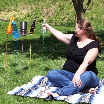 Image showing  Outdoor Drink/Beverage Holder Stakes for Lawn, 6pk, Orange, Red, Green, Yellow, Blue and Purple