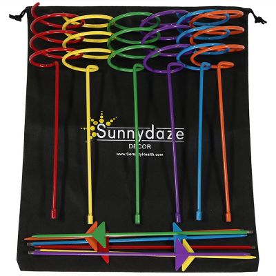 Image showing  Outdoor Drink/Beverage Holder Stakes for Lawn, 6pk, Orange, Red, Green, Yellow, Blue and Purple