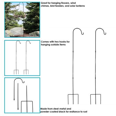 Image showing  82 in. Steel Outdoor Shepherd Hook Set, 2-Pack