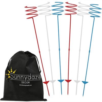 Sunnydaze Decor Outdoor Drink Holder Stakes, Patriotic, 6 pc.