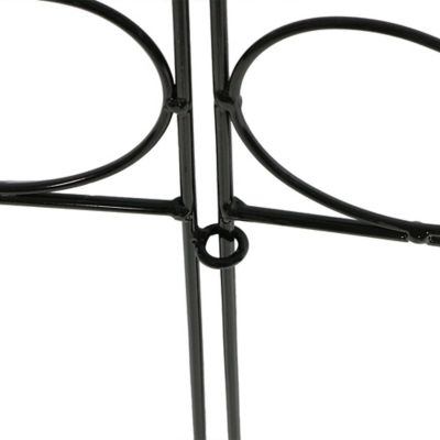 Image showing  24 in. x 24 in. Outdoor Metal Traditional Style Decorative Border Fence Panel Set, 10 ft., Black, 5-Pack