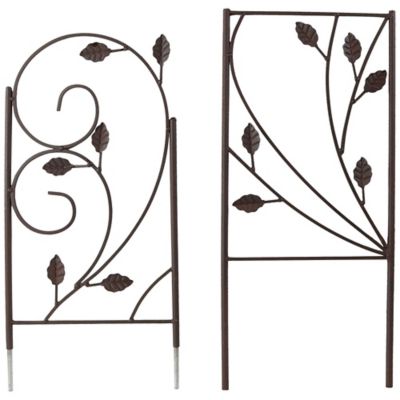 Image showing 5 th Sunnydaze Decor 32 in. Rustic Plant Design Garden Trellis - Set of 2