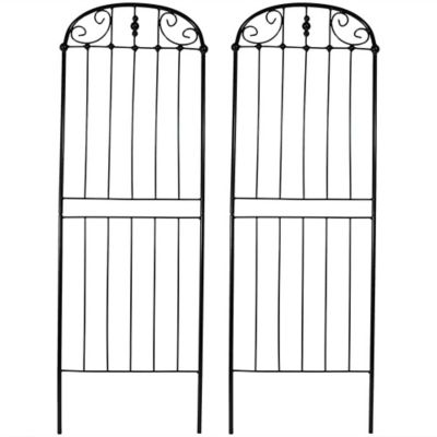 Sunnydaze Decor Metal Wire Traditional Garden Trellis for Climbing Plants and Flowers - 32 in. H - Black - 2-Pack