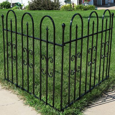 Image showing  98 in. x 38 in. Decorative Finial Garden Landscape Border Fence