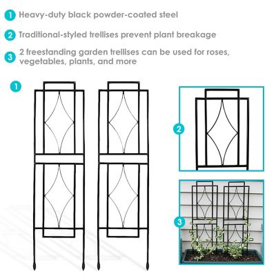 Image showing  30 in. x 8 in. Contemporary Garden Trellis Set