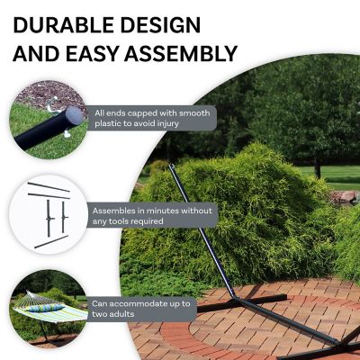 Image showing  15 ft. Steel Hammock Stand, Black