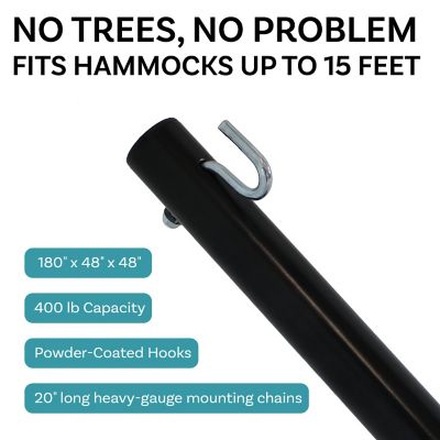 Image showing  15 ft. Steel Hammock Stand, Black