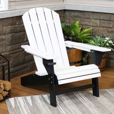 Sunnydaze Decor All-Weather Outdoor Adirondack Chair with Drink Holder, 300 lb. Capacity