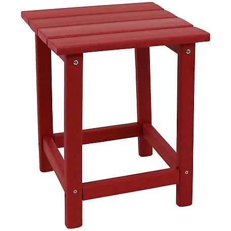 Sunnydaze Decor All-Weather Outdoor Side Table, Red