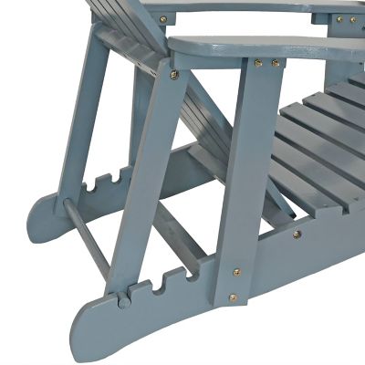 Image showing  Outdoor Natural Fir Wood Adirondack Chairs with Adjustable Backrest, Gray, 2-Pack