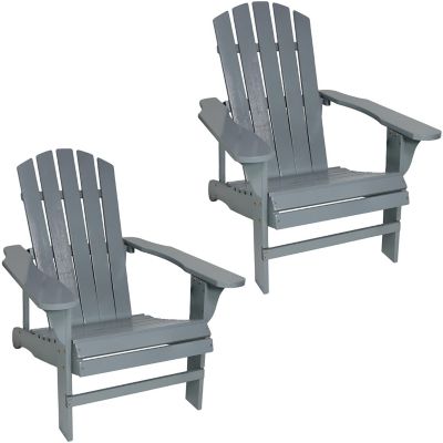 Sunnydaze Decor 2 pc. Coastal Bliss Wooden Adirondack Chair Set