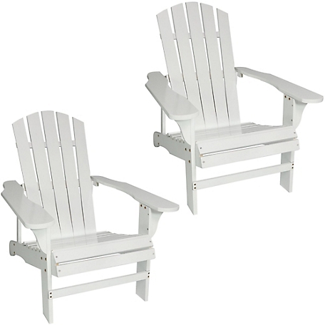 Sunnydaze Decor Coastal Bliss Wooden Adirondack Chairs, 2-Pack