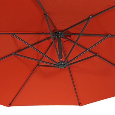 Image showing  10 ft. Outdoor Steel Offset Cantilever Patio Umbrella with Crank and Cross Base
