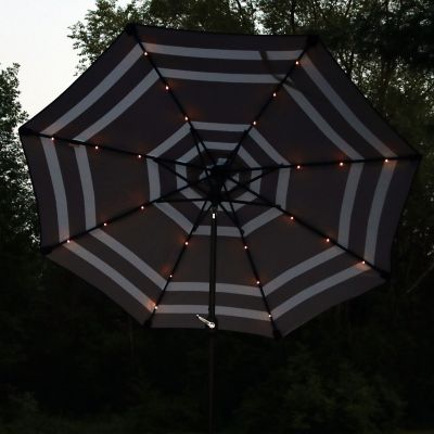 Image showing  Outdoor Pool Patio Umbrella with Solar LED Lights, Tilt, and Crank - 9'