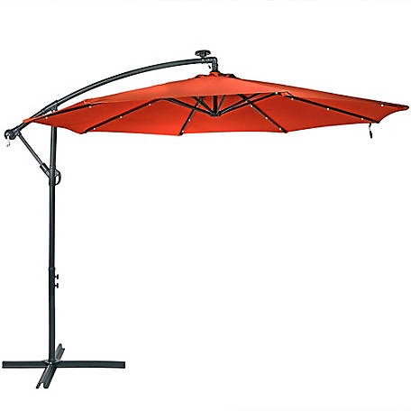 Details about   Offset 10' Cantilever Patio Umbrella Outdoor Home Furniture LED Lighting 360 deg 