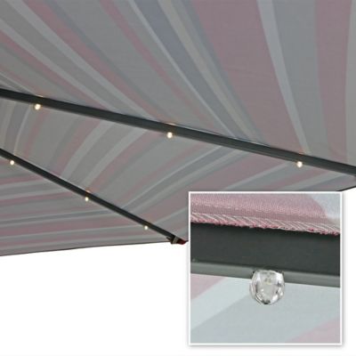 Image showing  Outdoor Pool Patio Umbrella with Solar LED Lights, Tilt, and Crank - 9'