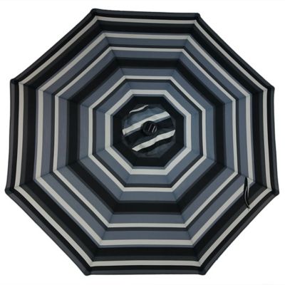 Image showing 4 th Sunnydaze Decor 9 ft. Outdoor Aluminum Patio Umbrella with Solar Lights, Tilt, and Crank, Catalina Beach Stripe