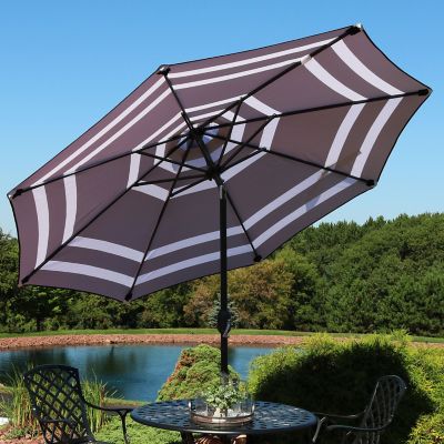 Image showing 1 th Sunnydaze Decor 9 ft. Aluminum Patio Umbrella with Tilt and Crank, 91 in. x 1.5 in.