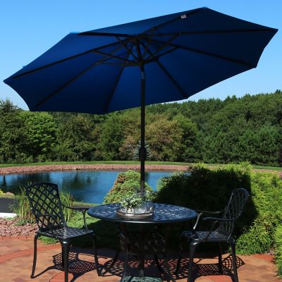 Image showing  9 ft. Sunbrella Patio Umbrella with Tilt and Crank, 103 in. x 92.5 in., 1.5 in. Pole, 10.6 lb., Pacific Blue
