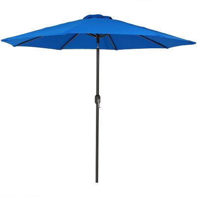 Image showing  9 ft. Sunbrella Patio Umbrella with Tilt and Crank, 103 in. x 92.5 in., 1.5 in. Pole, 10.6 lb., Pacific Blue