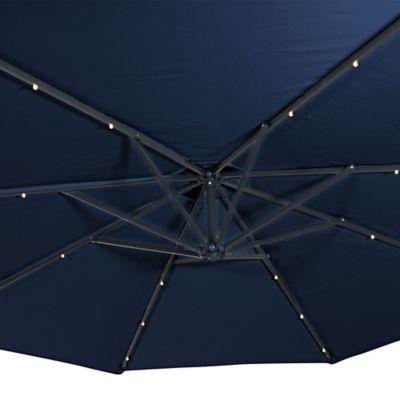 Image showing  10 ft. Octagonal Steel Solar Offset Cantilever Patio Umbrella with Crank, Base Included