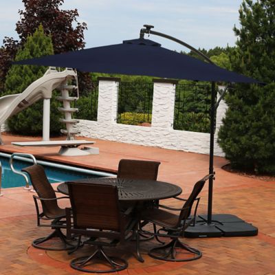 Image showing  10 ft. Octagonal Steel Solar Offset Cantilever Patio Umbrella with Crank, Base Included