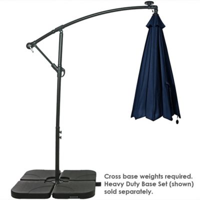 Image showing 5 th Sunnydaze Decor 10 ft. Octagonal Steel Solar Offset Cantilever Patio Umbrella with Crank, Base Included