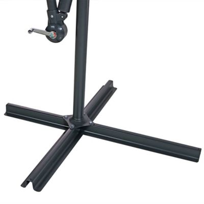 Image showing 9 th Sunnydaze Decor 10 ft. Octagonal Steel Solar Offset Cantilever Patio Umbrella with Crank, Base Included