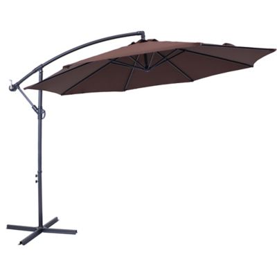 Sunnydaze Decor 10 ft. Steel Offset Patio Umbrella with Cantilever, Steel, Polyester