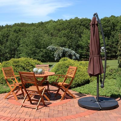 Image showing  10 ft. Outdoor Steel Offset Cantilever Patio Umbrella with Crank and Cross Base