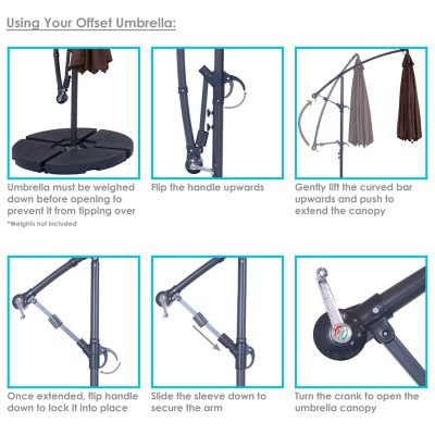 Image showing  10 ft. Outdoor Steel Offset Cantilever Patio Umbrella with Crank and Cross Base