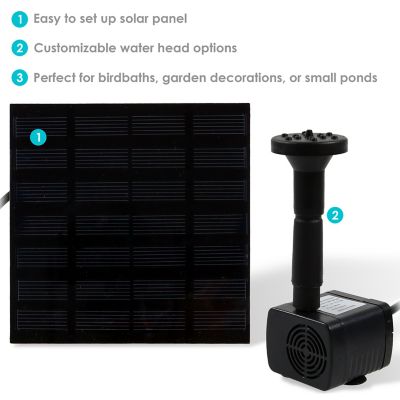 Image showing  40 GPH Landscape Pond Pool Bird Bath Fountain Small Solar Powered Submersible Water Pump