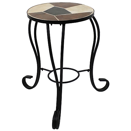 Sunnydaze Decor Ceramic Mosaic Tile Side Table and Plant Stand, 40 lb. Capacity, 12 in.