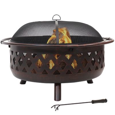 Crossweave Fire Pit With Spark Screen, Red Ember Fire Pit Replacement Parts