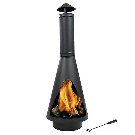 Sunnydaze Decor 56 in. Wood-Burning Open Access Chiminea with Poker