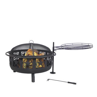 Star Fire Pit With Cooking Grate, Sunnydaze Foldable Fire Pit Cooking Grill Grates