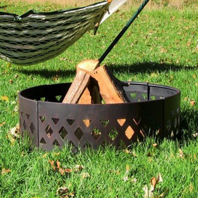 Image showing  36 in. Round Heavy-Duty Crossweave Cut-Out Outdoor Campfire Ring