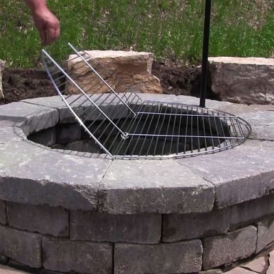 Image showing  36 in. Outdoor Camping Portable Heavy-Duty Foldable Chrome-Plated Fire Pit Cooking Grate